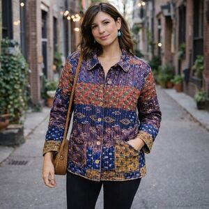 Young Threads Patchwork Quilted Multicolor Jacket